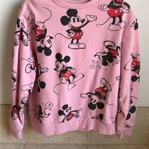 Disney Pink Mickey Mouse Crewneck Sweatshirt